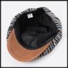 Striped Newsboy Cap Hat Running Outdoor CA742 [White Fang] Men's Women's (Blue)