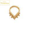 G23 Titanium Nose Rings Hinged Septum Clicker Segment Ear Tragus Cartilage Helix Daith Lip Body Piercing Jewelry Golden Earrings
