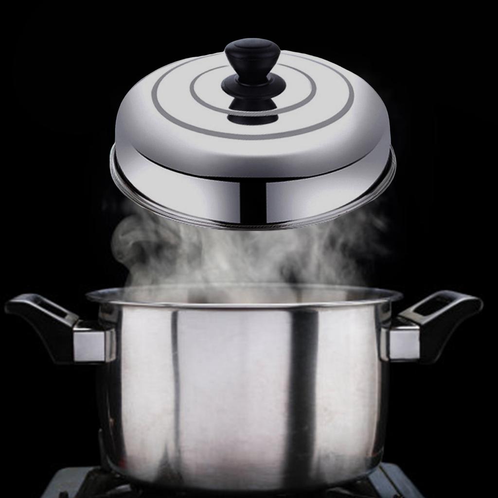 Cooking Pot Cover Stainless steels Wok Lid Skillets Cover Pan Cooker Replacement Lid for Pots, Frying Pan, Tall Pans