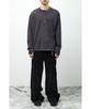 Haechinglum Double Henley Neck Tee Bleached Blue Charcoal
