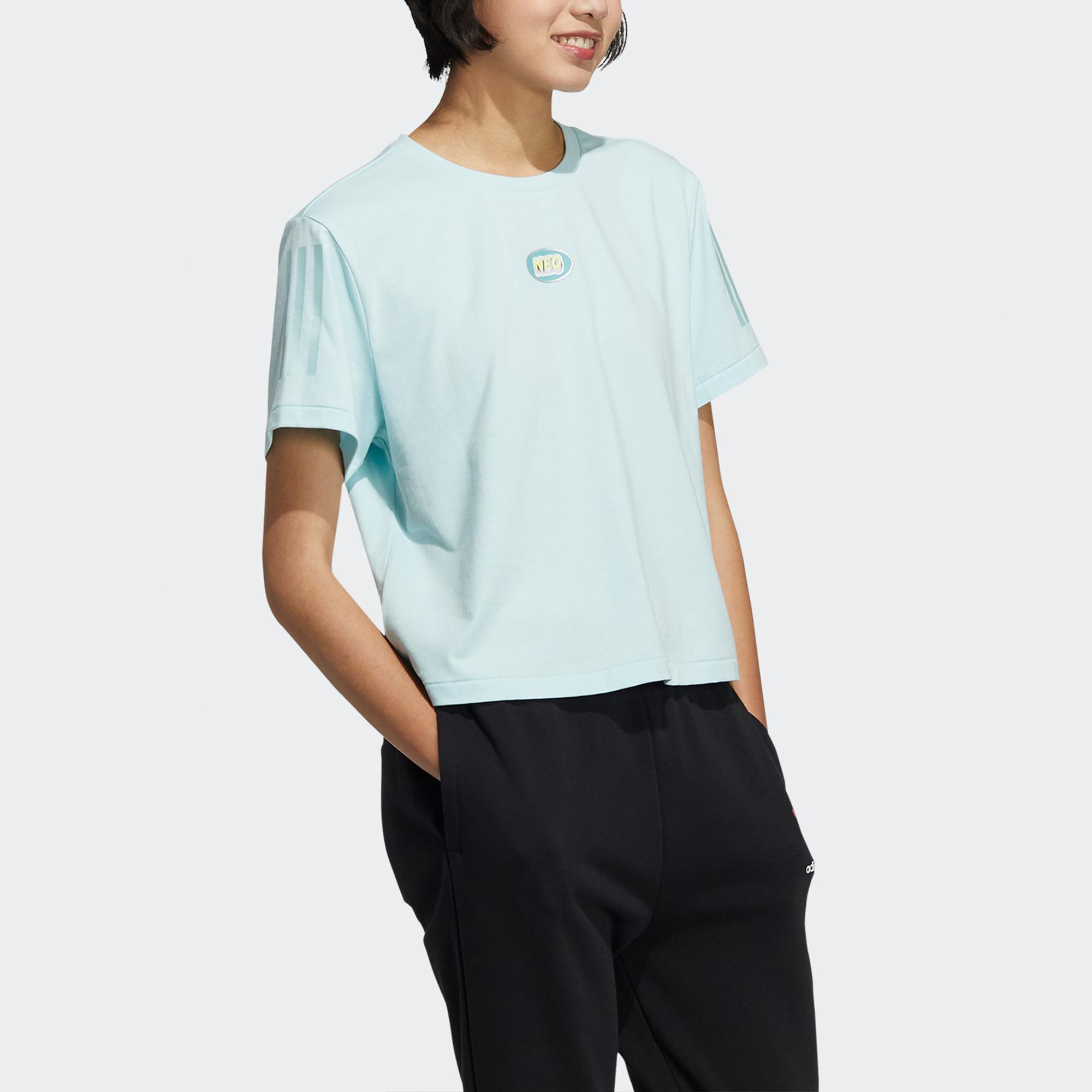 Adidas Neo Повседневная Спортивная Дышащая Прямая Футболка Женские Топы H16267 XL — фото 4