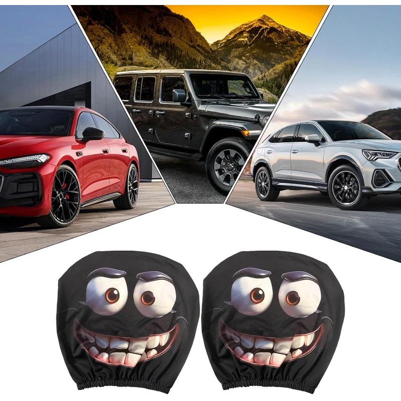 Universal Car Headrest Covers Cartoon Big Eye Design For Commuting Travel Halloween Christmas Holiday Theme Gift