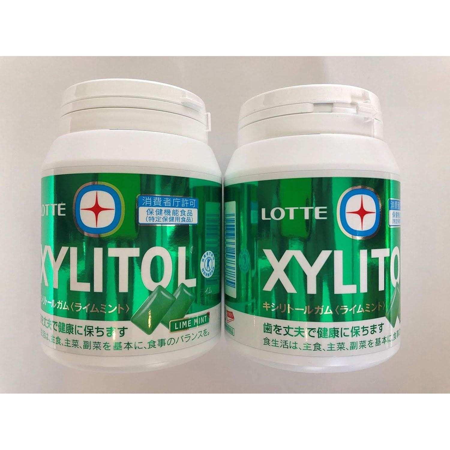 2-pack Lotte Xylitol Gum Lime Mint Mega Size 290g x 2