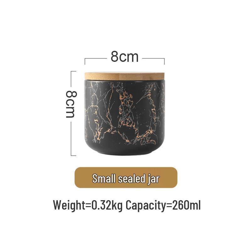 Gold Marble Ceramic Tea Storage Jar