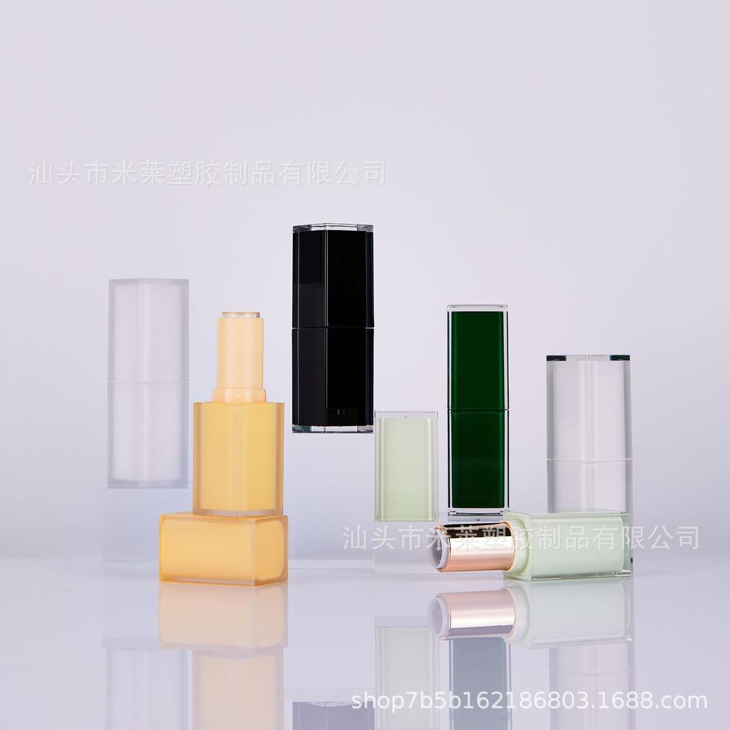 Square Buckle Transparent Lipstick Tube – Empty with Inner Spray Process