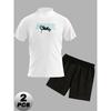 Casual Men's Short Sleeve T-Shirt and Shorts Set Comfortable Outdoor Daily