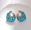 Geometric Hollow C Shape Crystal Earrings For Evening Bridal Party Jewelry