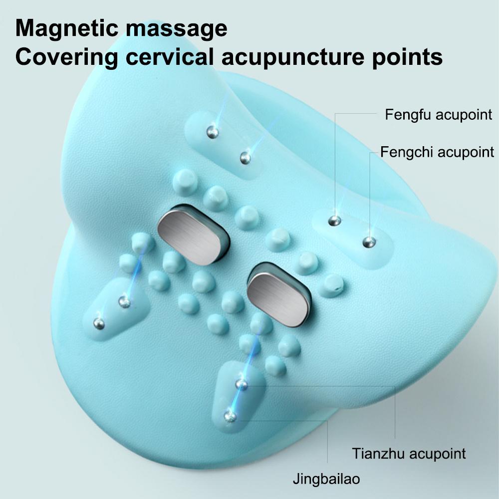 Electric Neck Pulse Massage Pillow Neck Shoulder Stretcher Relaxer Cervical Traction Device Heating Therapy for Pain Relief