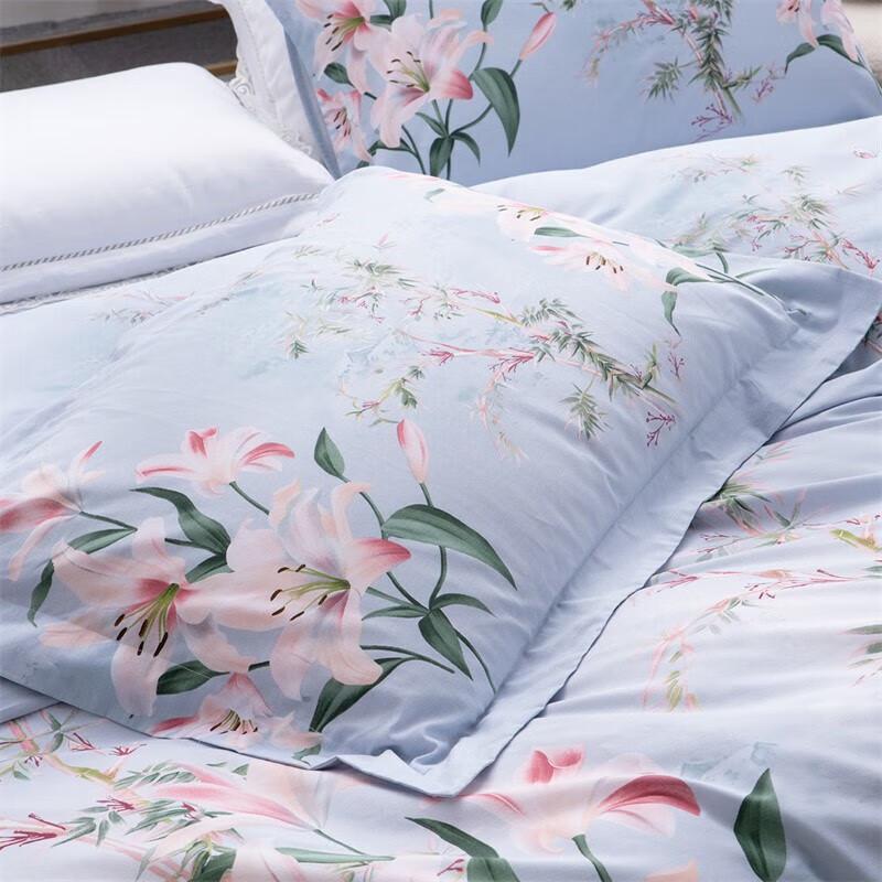 Spring Lily Sateen Cotton 4-Piece Bedding Set