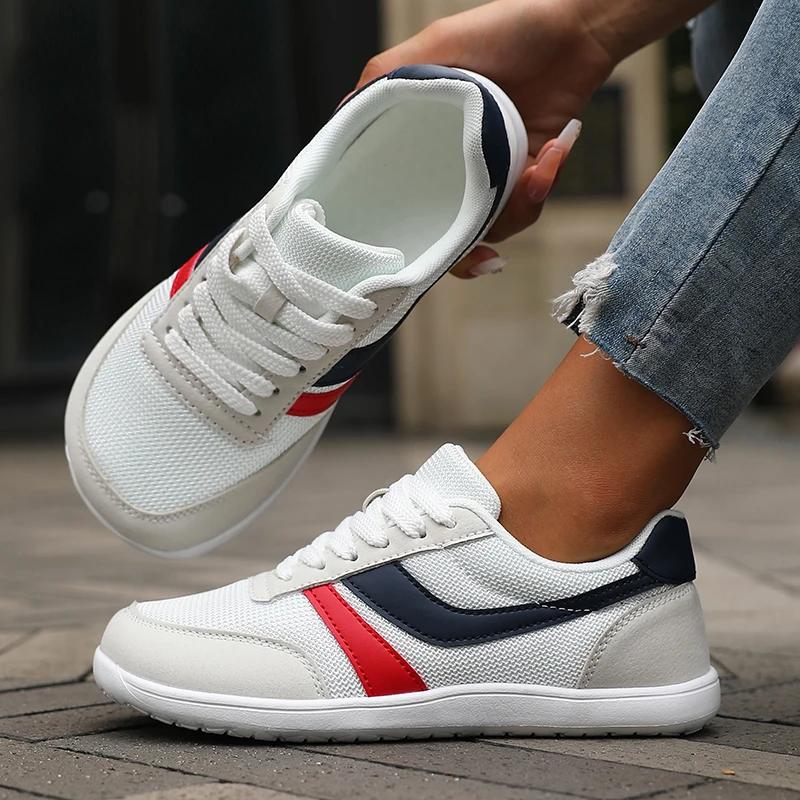 Minimalist Barefoot Shoes for Women Casual Versatile Soft Sole Wide Last Shoes Summer Breathable Comfortable Barefoot Sneakers