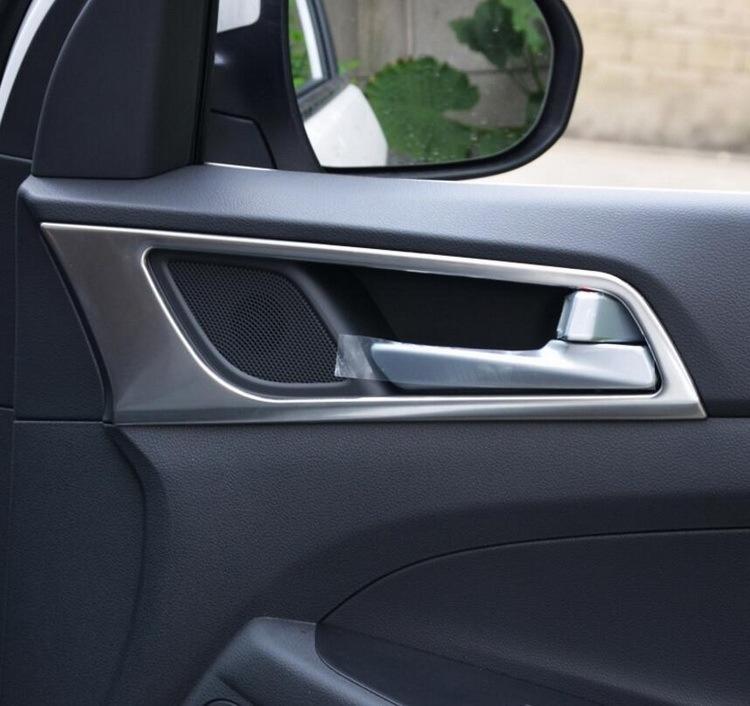 Für Tucson 2015-2019 4 Teile/los Carbon Faser Auto Molding Innen Tür Griff Schüssel Abdeckung Fall Trim Dekoration