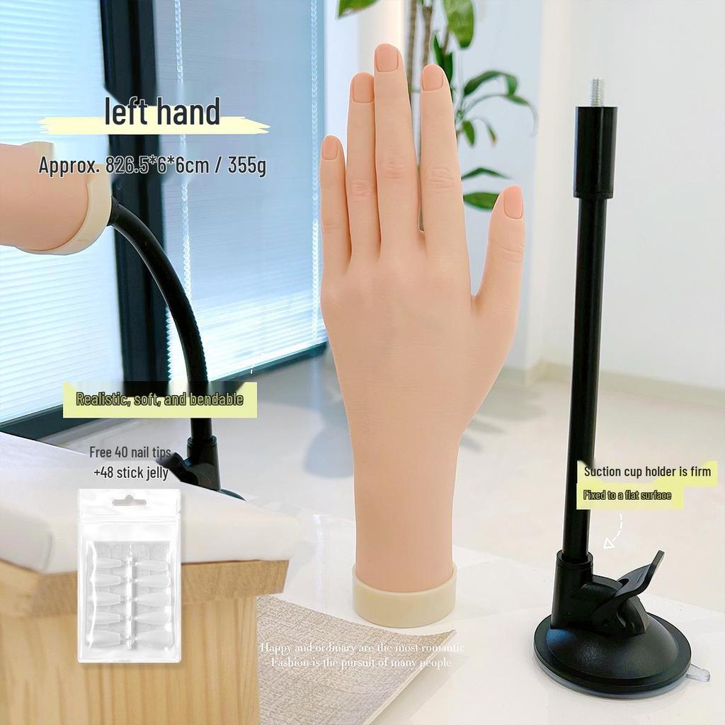 Soft Bendable Manicure Practice Hand Model for Nail Display and Training