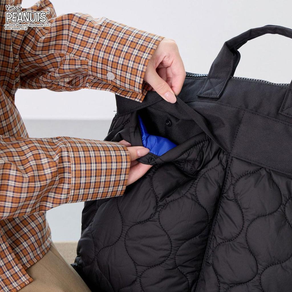 Snoopy Helmet Bag Backpack [Rootote] [Backpack] IP. Theo. Puff. Peanuts-0R [Black]