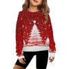 Girls' Hooded Knitted Pullover Round Neck Long Sleeve Top