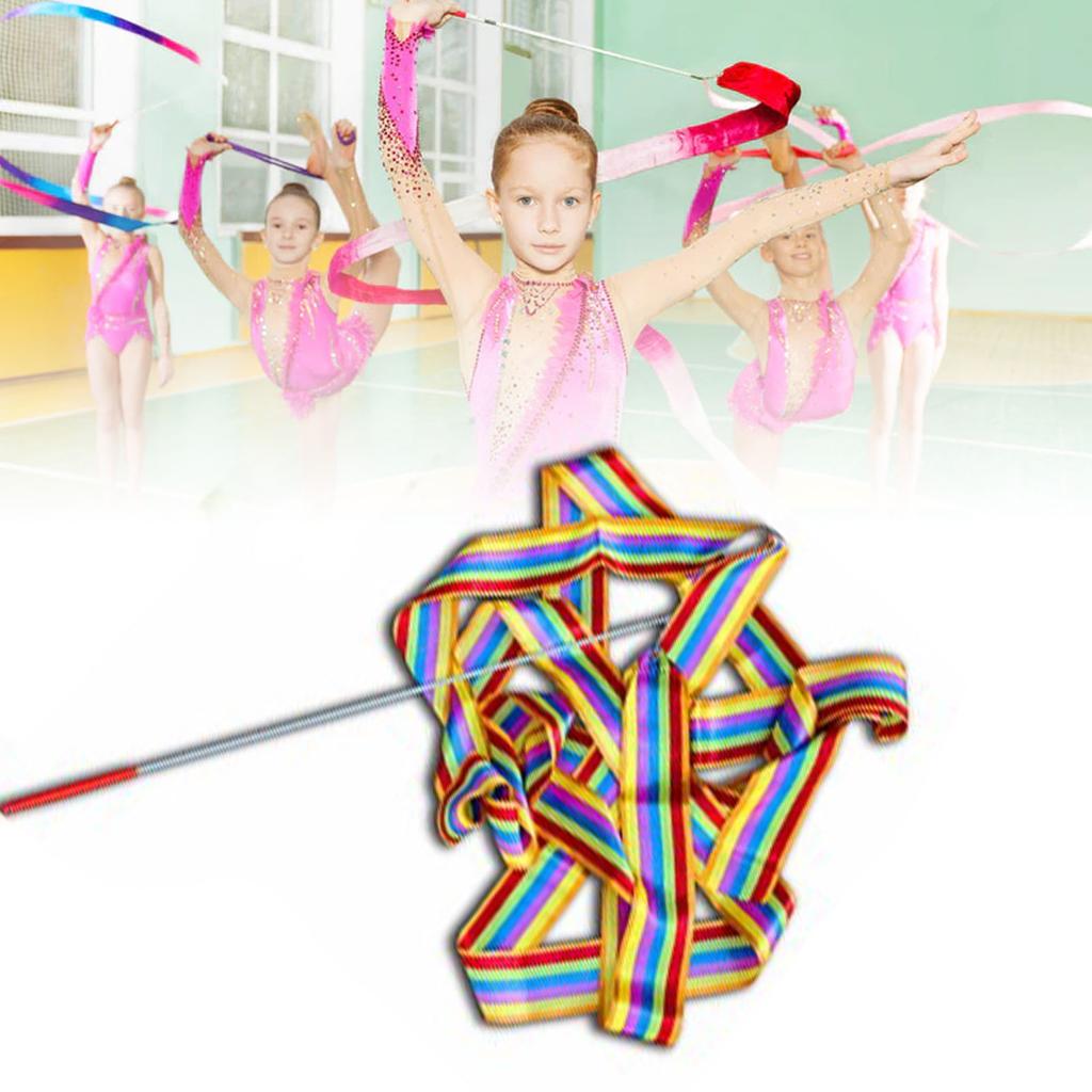 4m13.12ft Dance Ribbons Gymnastics Ribbon Streamers Dancing Streamers Wands for Kids Coloful