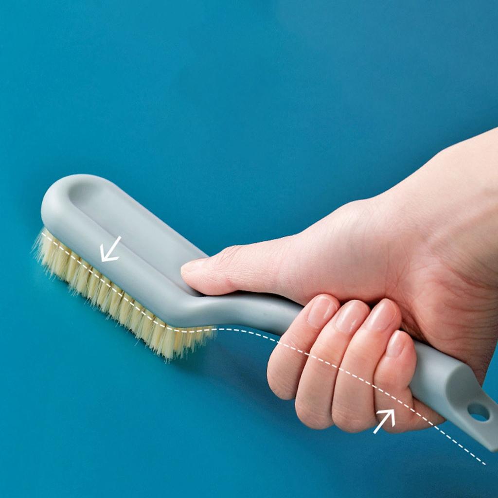 Long Curved Handle Shoe Brush Multifunctional Hanging Hole Shoes Washing Brush for Sneaker