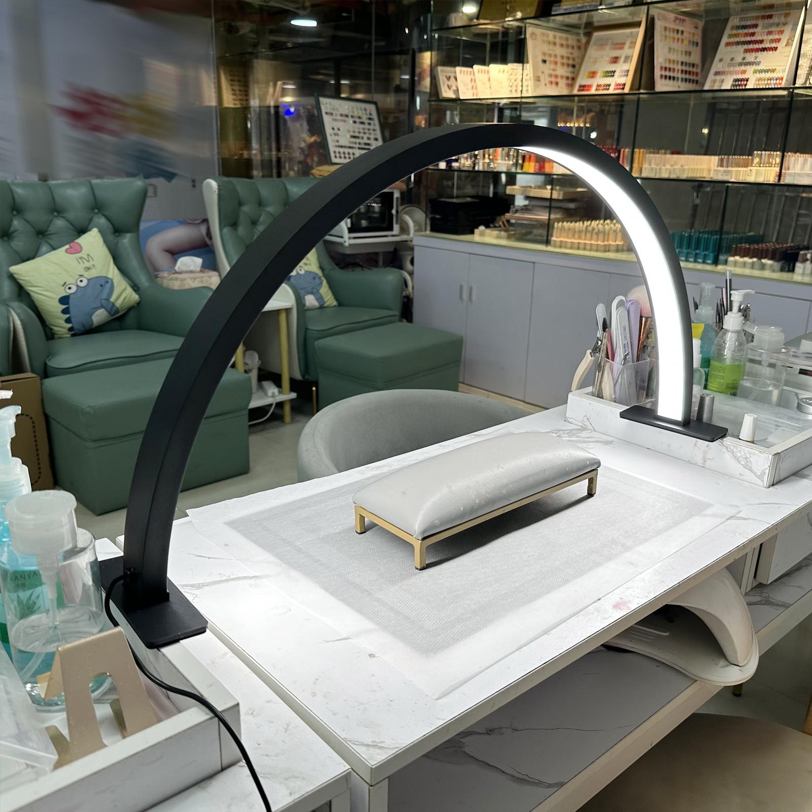 

Светодиодная лампа для ногтей в форме полумесяца, лампа для наращивания ресниц, настольная лампа, три цвета света, регулируемая яркость 29inch чёрный