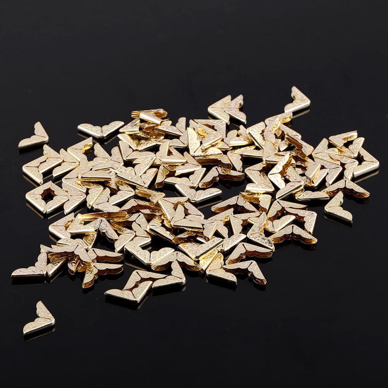 100 st Högkvalitativa Gula Retro Metallhörnskydd För Album