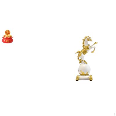 Festival Treasure Basin Horse Figurine Modern Statue Ornament for Bedroom Living Room Centerpiece