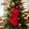 Home Decor for Christmas Tree Soft Velvet Stocking Fireplace Decor Large Hanging Gift Bag Storage Pouch with Bow Plush Candy Tote Kids Festive
