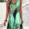 Paisley Leopard Pattern Design Quick Dry Women's Casual Tank Top Dress