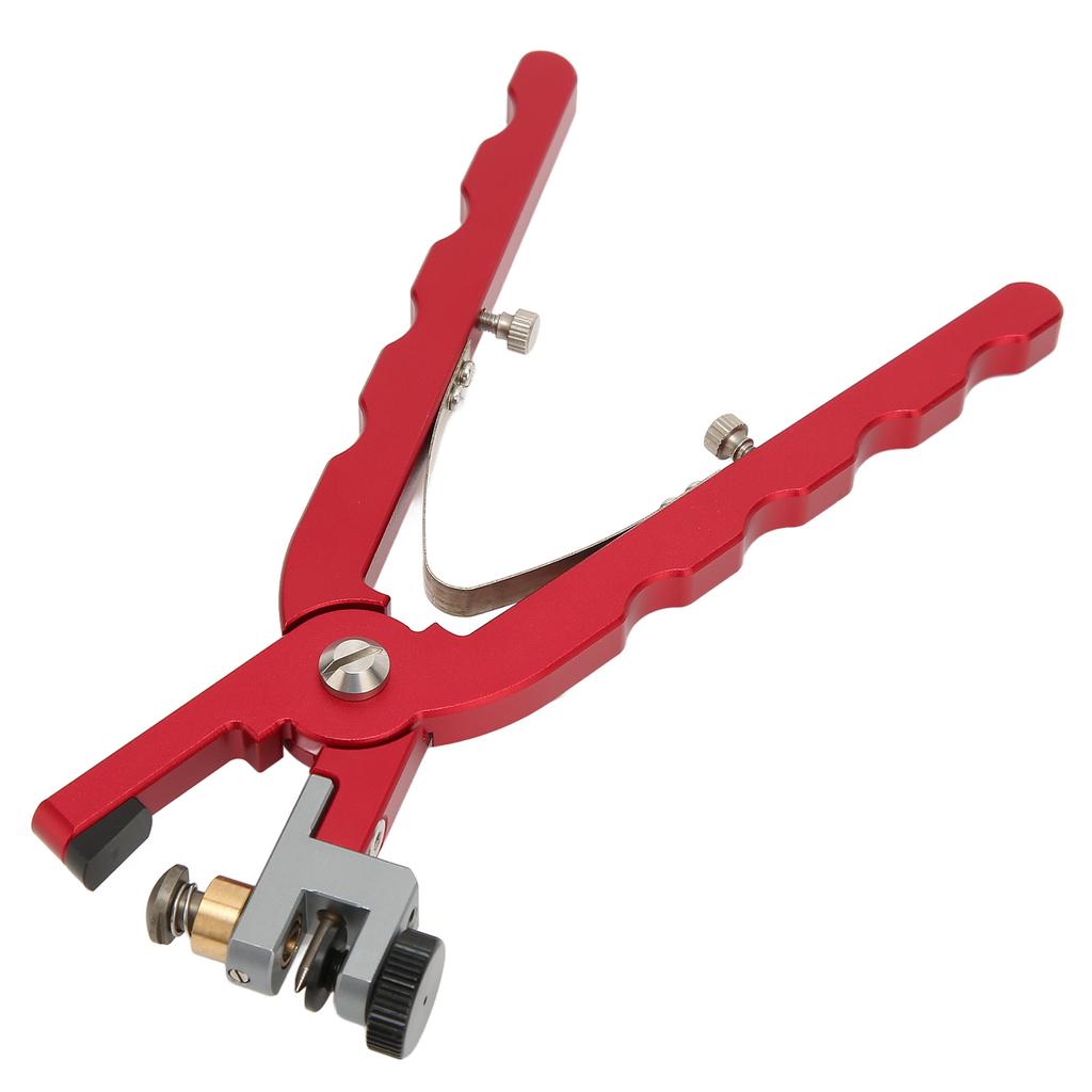 Watch Belt Hole Puncher Lightweight Portable Effort Saving Spring Steel Material Red Handle