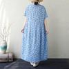 Manica corta Plus size cotone vintage floreale nuovo in abiti da donna casual abito lungo estivo ampio
