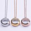 Never Fade Round Stainless Steel Locket Pendant Necklaces For Women Men Accessories Living Lockets Necklace Memory Jewelry Gift