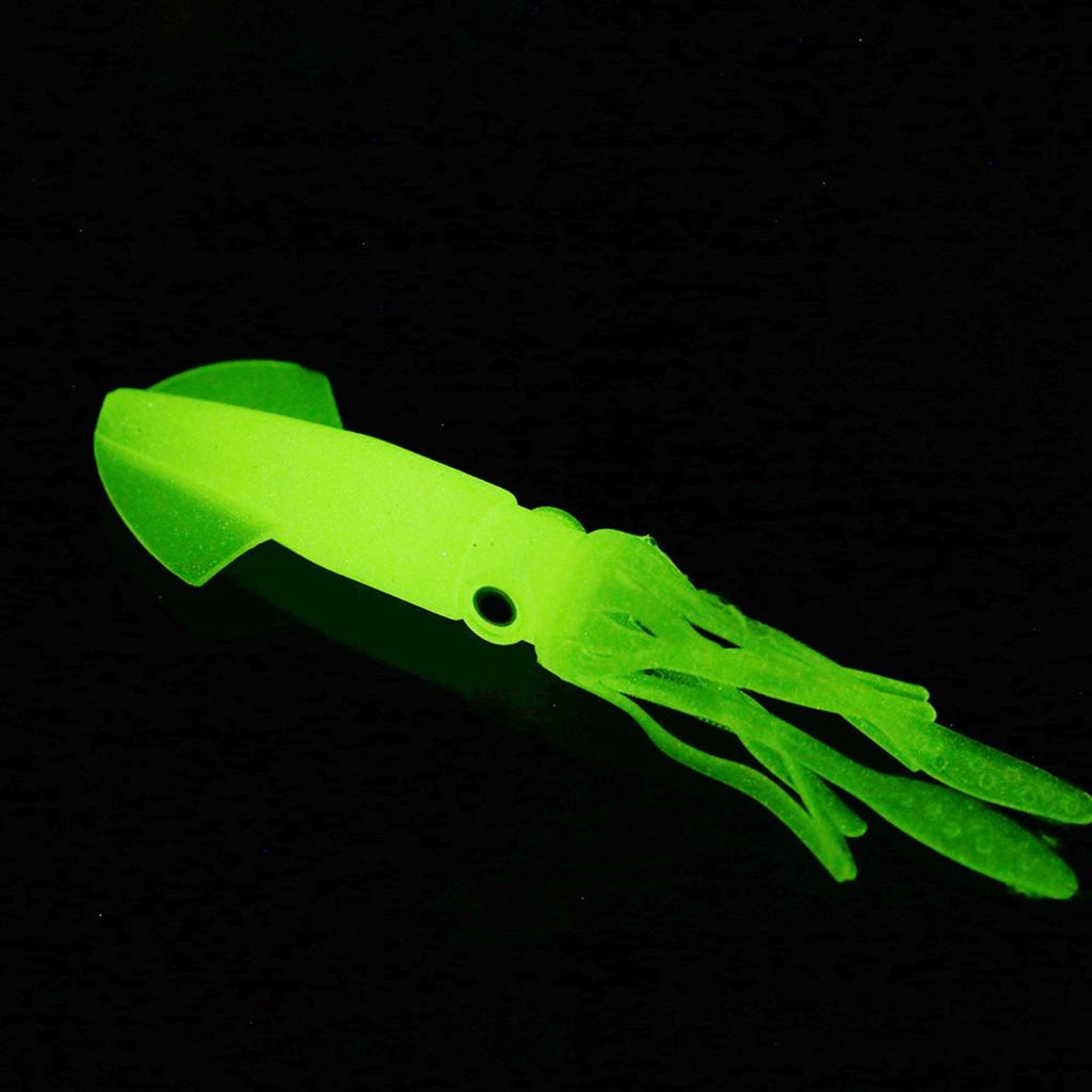 5pcs Glow In Dark Fishing Tackle Luminous Soft Squid Octopus Fishing Lures Bait (#1)