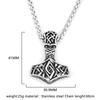 Nordic Mythology Odin Thor Hammer Pendant Men Stainless Steel Rune Amulet Necklace Slavic Warrior Weapon Jewelry Gift