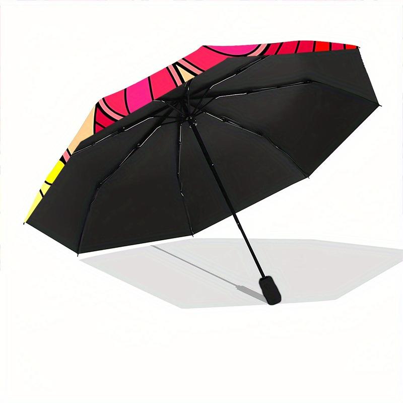 1pc Floral Mandala Design Folding Umbrella , 8 Ribs Casual Durable Lightweight Portable Travelling Umbrella For Men & Women Yy250728101