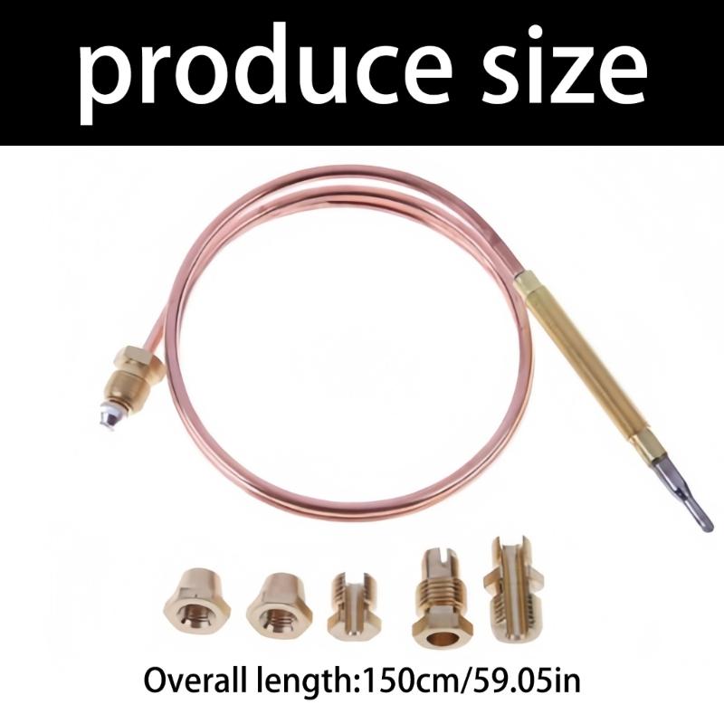 Praktische Messing Gasgrills Thermoelement 150cm Temperaturfühler mit M 9 1 Mutter für Gewerbebrenner