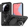 KEYSION Shockproof Armor Case for Xiaomi 15 Ultra 5G Slide Camera Lens Protection Ring Stand Phone Back Cover for Xiaomi15 Ultra