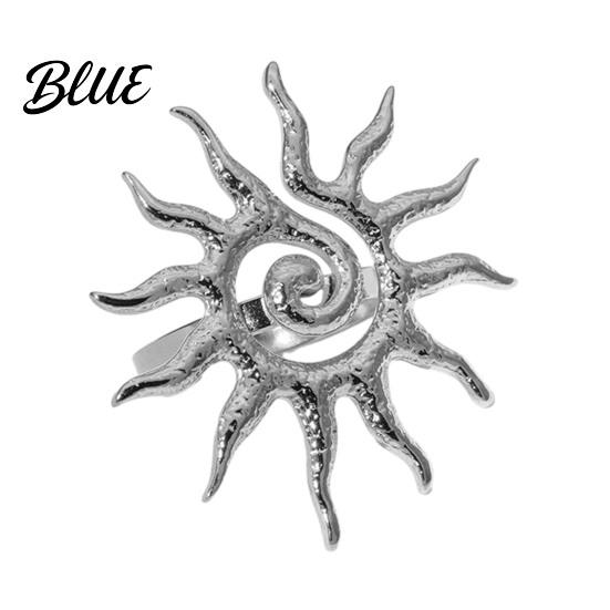 Index Finger Ring Middle Sun Pattern Open Adjustable Fit Women