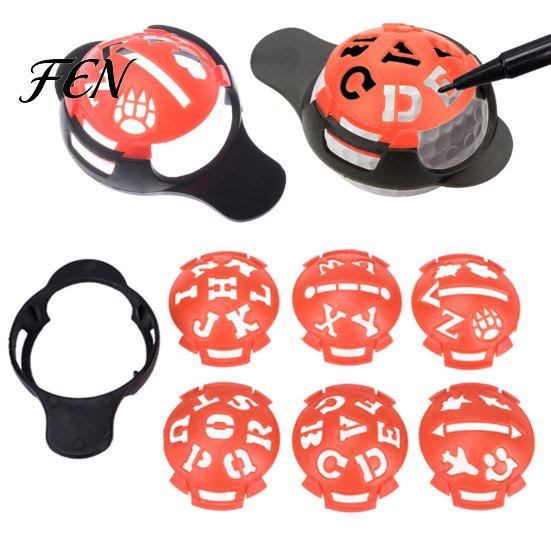 Golf Ball Pattern Templates 7Pcs/Set Line Marker Templates, Alphabet Putting Alignment Portable Marking Tools, Liner Drawing Stencil, Accessories Tool