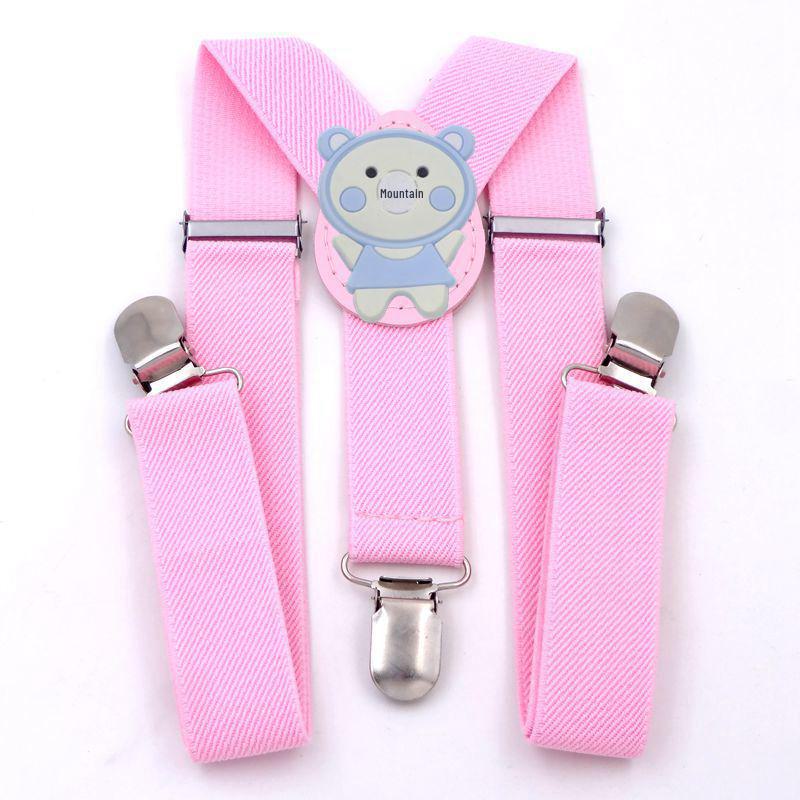 Beige Cartoon-Hosenträger in Y-Form mit 3 Clips für Jungen und Mädchen