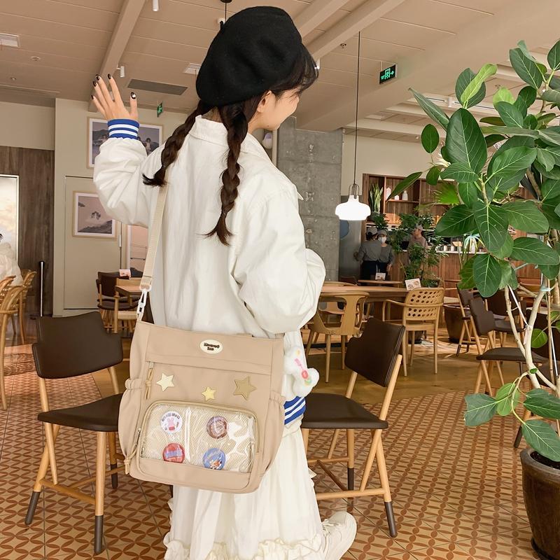 Geantă de umăr transparentă Geantă pentru cărți pentru studenți Geantă cu stele, geantă hobo