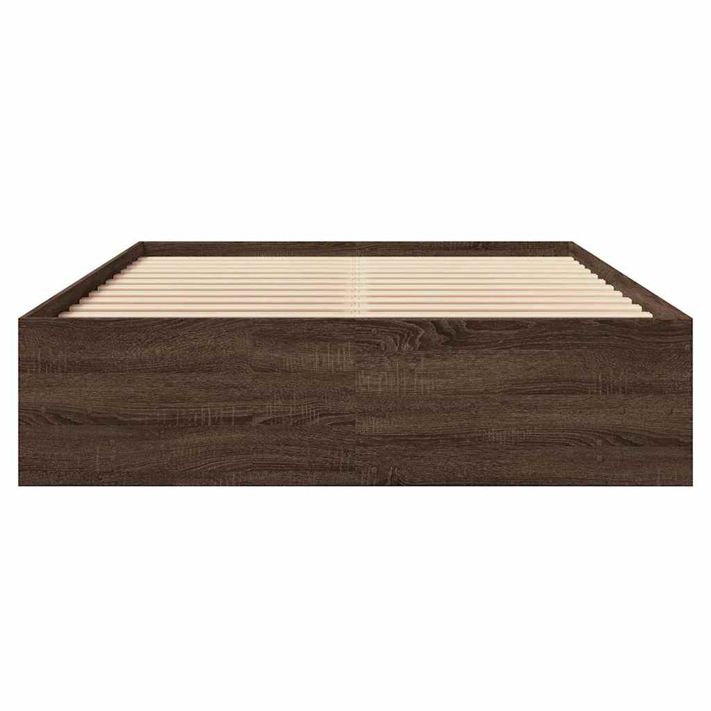 Bed Frame without Mattress Brown Oak Look 120 x 190 cm Engineered Wood