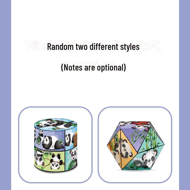 Panda Pattern 3D Magic Cube - Geometric Building Blocks for Creative Play & Learning