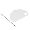 Nail Art Mixing Palette with Spatula Thumb Hole Acrylic Semi Circular Shape Clear Makeup Mixing Tray
