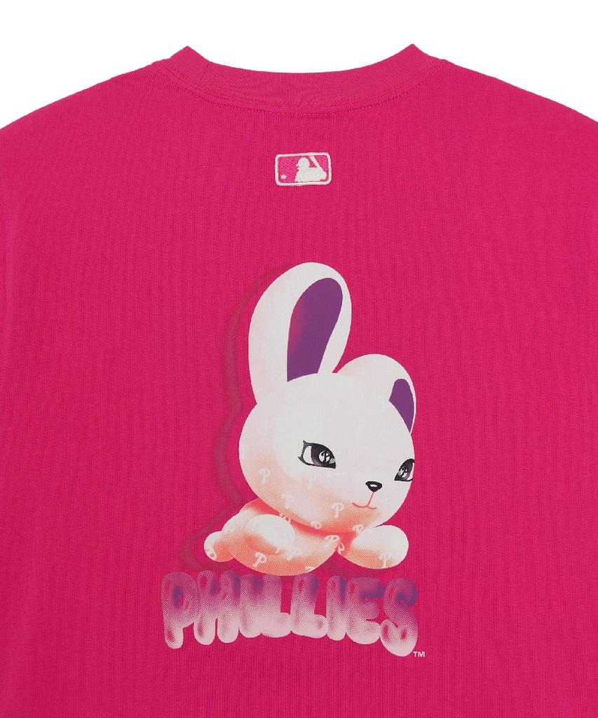 Emelbi Bunny Back Graphic Oversized Short Sleeve T-Shirt Phi (Magenta)