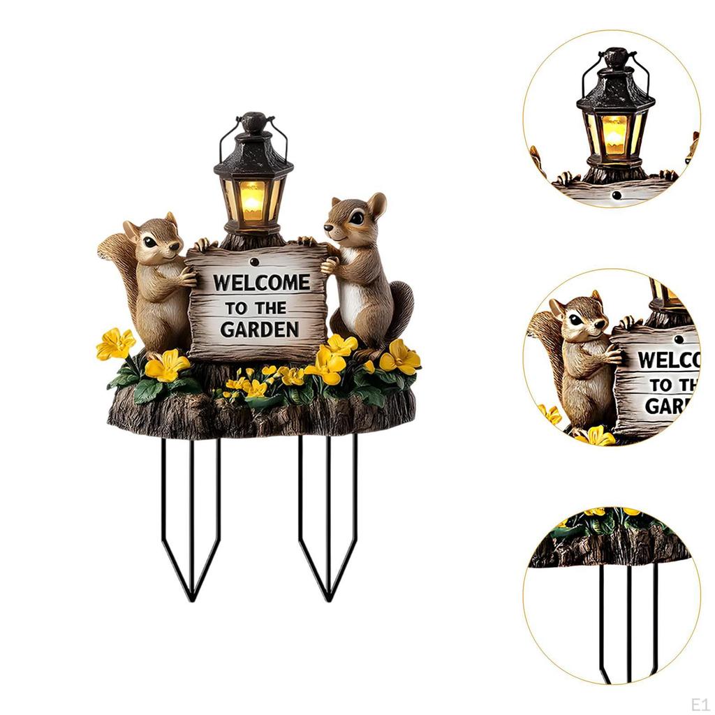 2D Acrylic Squirrel Decor, Decorative Garden Stake Decoration Lawn Ornament for Bonsai Courtyard