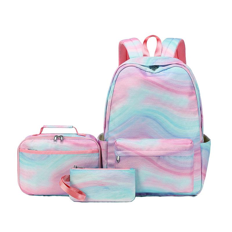 3-delige Set Kinder Schoolrugzak Leuke Student Rugzakken voor Tienermeisjes Waterdichte Schooltassen Met Lunchtas Etui