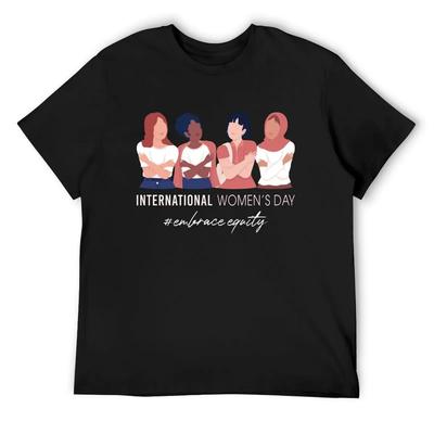 Embrace Equity Happy Women's Day For Women, International Womens Day 2023 T-Shirt Graphic Tee Shirt Mens Shirts Graphic Tee