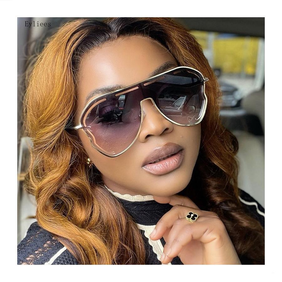 Vintage Oversized Sunglasses Men Women Latest Unique One Piece Big Frame Fashion Shades UV400 Trendy Pilot Sun Glasses