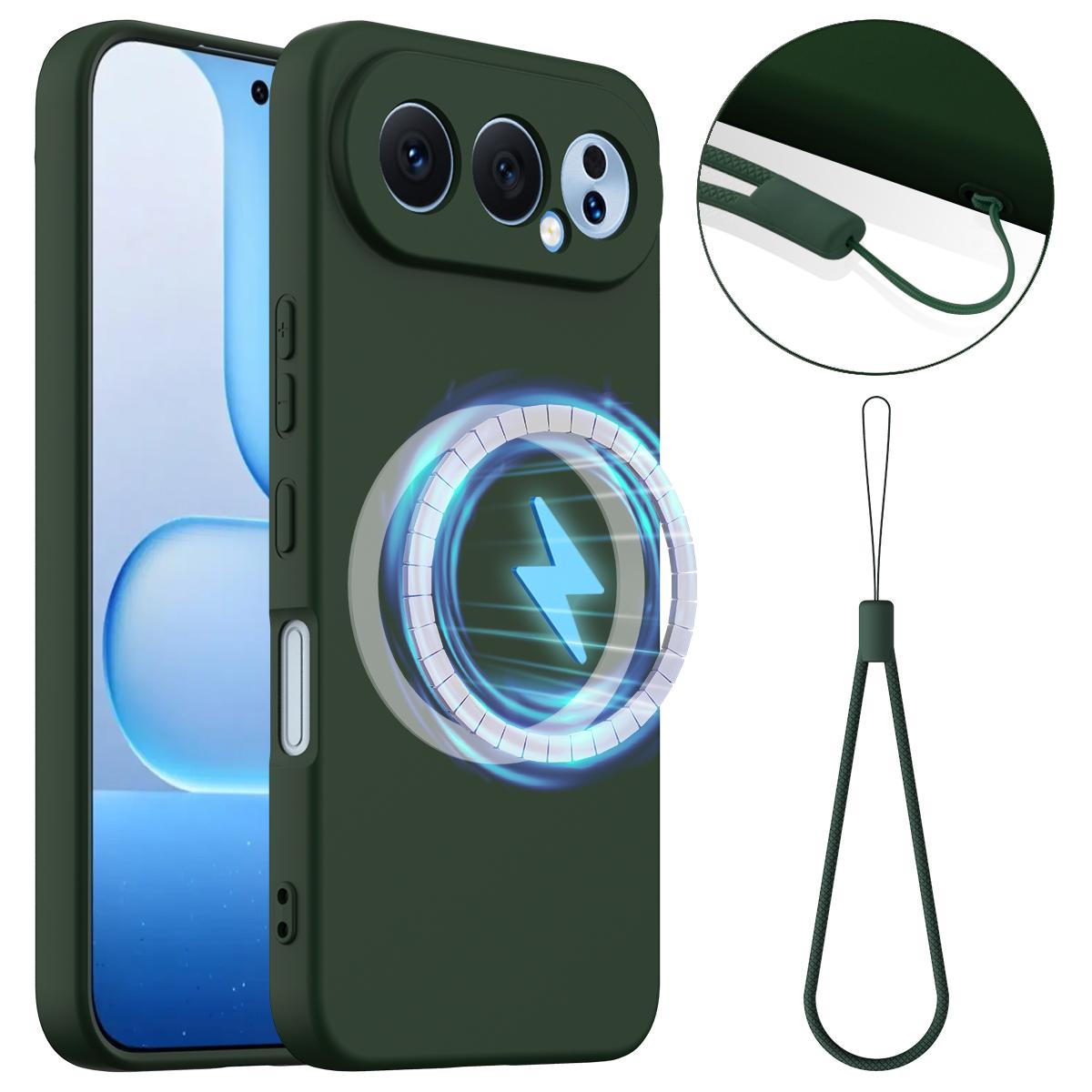 For Honor 500 Pro 5G Magnetic Case Anti-Drop Liquid Silicone Phone Cover