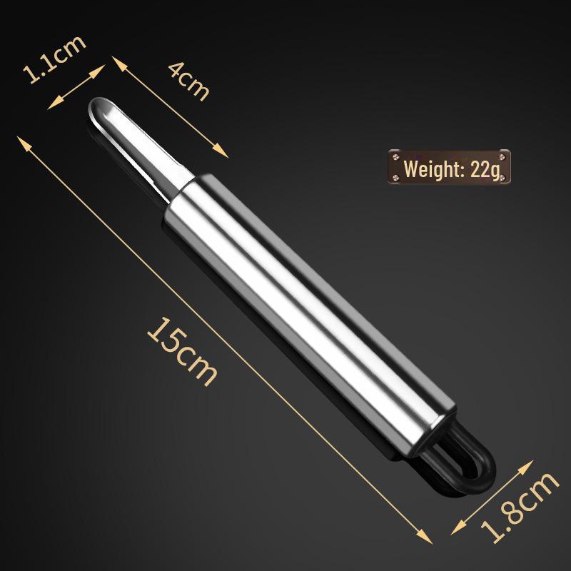 

Нож для чистки и отделения внутренностей креветок из нержавеющей стали: Очищает лонган от скорлупы, удаляет прожилки, вскрывает мякоть и извлекает сердцевину.