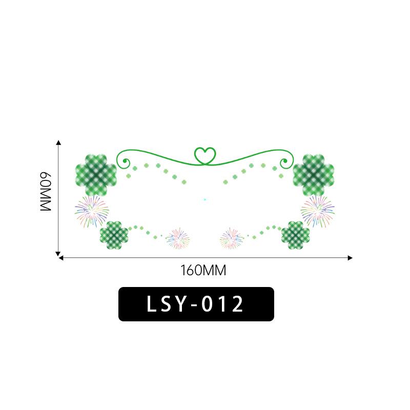 Waterproof Four-Leaf Clover Face Tattoo Stickers for St. Patrick's Day Festival