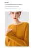 Lekasha Women's 7-Gauge Cashmere Half-Zip Round Neck Button-Up Sweater