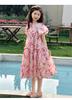 Girls' dress summer 2026 new item beautiful floral bubble sleeves princess dress summer dress children's dress